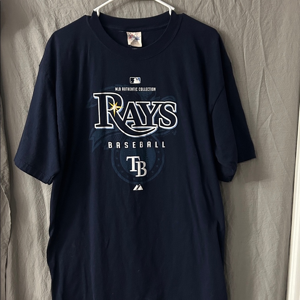 Majestic Navy Blue Rays Short Sleeve Tee